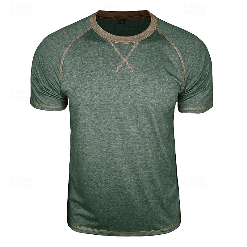 Bărbați Tricou Manșon scurt Stil Nautic Vară Primăvară Culoare solidă Elegant Neutru Zilnic Crewneck Casual Casă În aer liber Roșu Top tricou pentru bărbați 2026 - $18.99 –P8