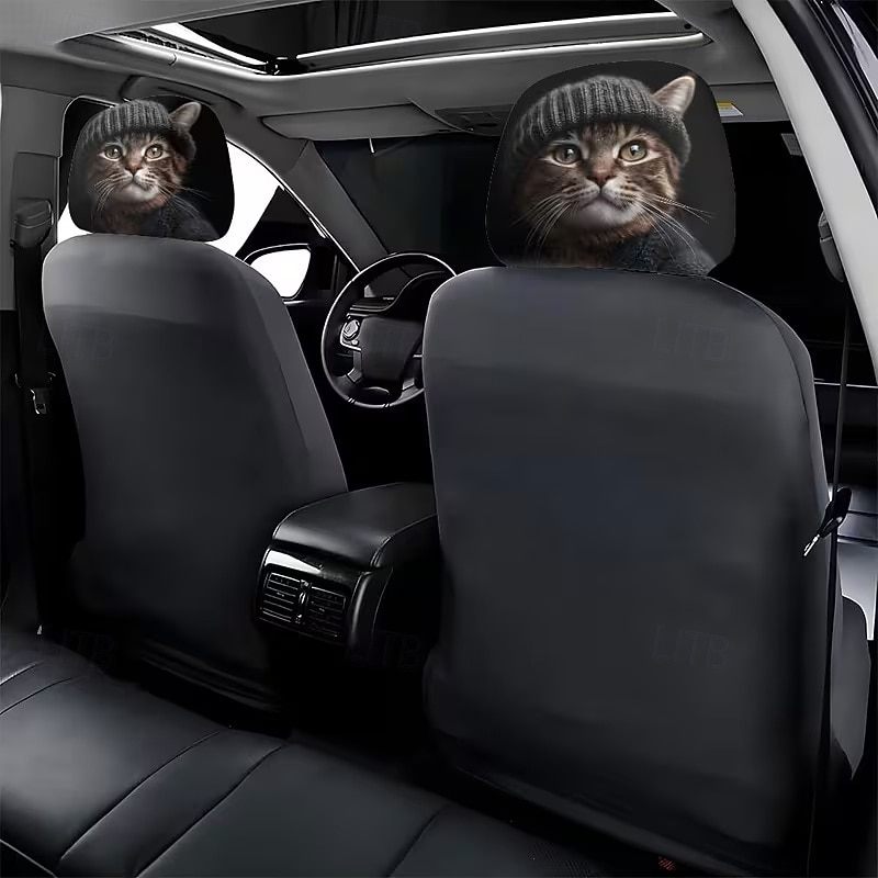 2 יחידות כיסויי משענות ראש לרכב עם הדפסה מצוירת של חיות חמודות, ללא מילוי, אביזרי פנים לרכב, כיסויי משענות ראש אוניברסליים לרכב, קישוטי פנים לרכב, מתאים לשימוש בכל מזג אוויר ללא מילוי 2026 - $8.99 –P14