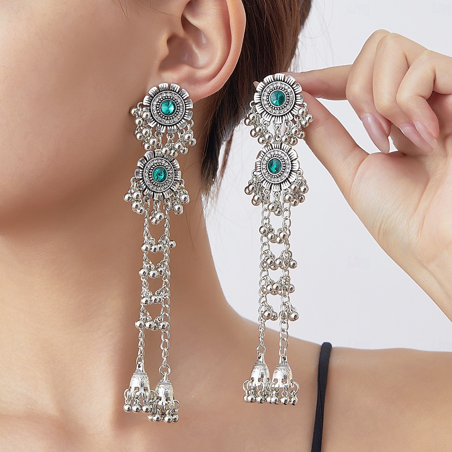 Жен. Серьги-слезки Черный Белый Цвет шампанского Сплав Богемия Винтаж 2026 - $11.99 –P8