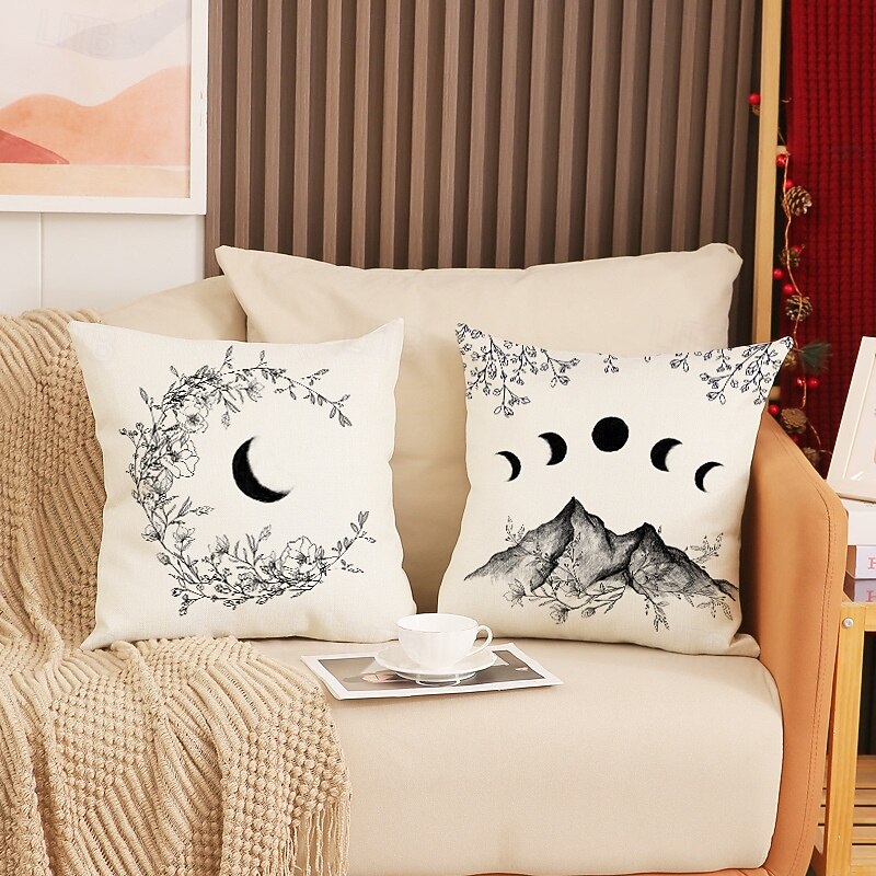 Housse de coussin décorative pour l'Aïd el-Fitr, imprimé croissant de lune sur une seule face, décoration pour les fêtes du Moyen-Orient, coussin polyvalent pour canapé, salon et salle de prière, de 2026 ? $12.99 –P3