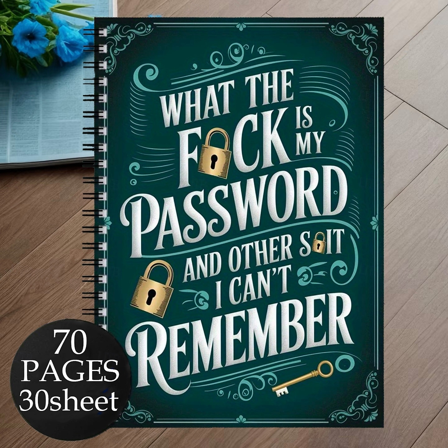 Spiral Password Notebook - Secure Password Organizer with Lock Design, for Home Office, Internet, Computer, Scrapbooking - Password Keeper Journal with Spiral Binding - Ideal for Passwords, Login 2026 - $14.39 –P2