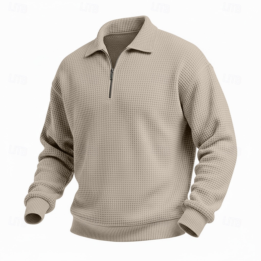 Homme Sweat-shirt Sweat-shirt gaufré Sweat à capuche Sweat-shirt quart de fermeture éclair Rouge vin Col montant Uni Texturé Occasionnel Quotidien Sport & Loisir Streetwear Frais Vêtements de sport de 2026 ? $24.99 –P2