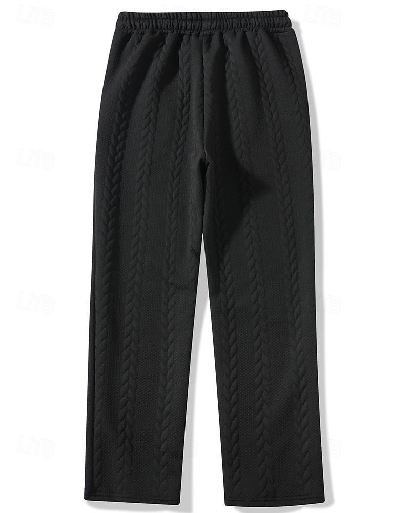 Voor heren Joggingbroeken Broek Joggingbroek met rechte pijpen Jacquard Trekkoord Zak Effen Comfort Zacht Casual Dagelijks Buiten Vakantie Modieus Zwart Oranje Micro-elastisch 2026 - $24.99 –P10