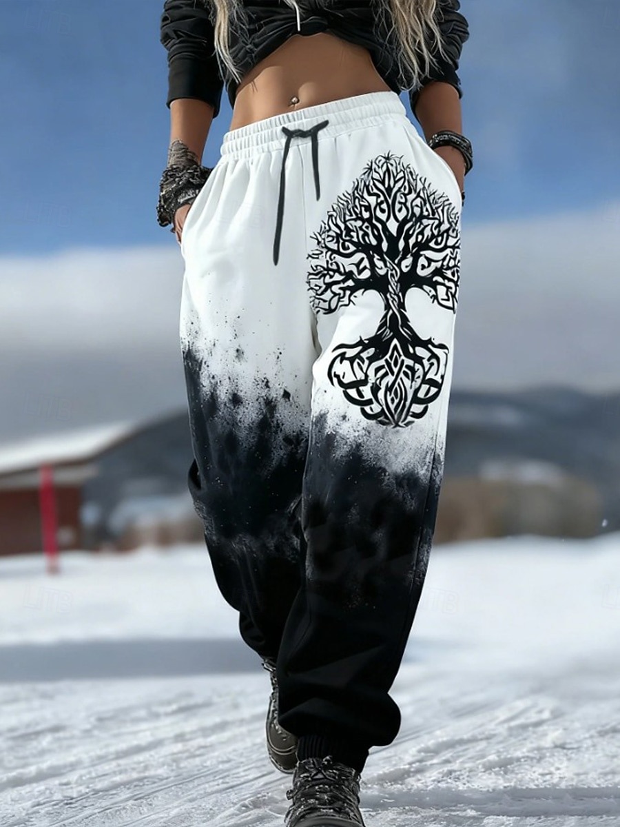 Női Viking Sovány Melegítőnadrágok Szabadság Szüret Divat Bokáig érő Magas derék Toll Zsinór Kollázs Elasztikus derékpánt Mokaszinok Nagy rugalmasságú Szabadtéri Vakáció Előírásos Stétszürke Fekete 2026 - $32.99 –P3