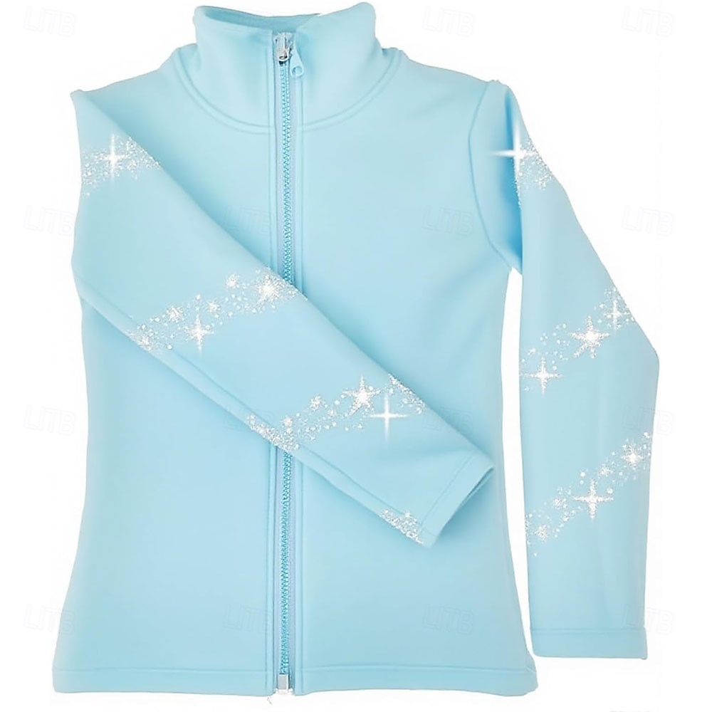 جاكيت تزلج على الجليد من الصوف للنساء والفتيات، أسود اللون، مطاطي، مناسب للتدريب والمنافسات، دافئ، مزين بالكريستال/أحجار الراين، بأكمام طويلة، مناسب للتزلج الفني على الجليد 2026 - $89.99 –P7