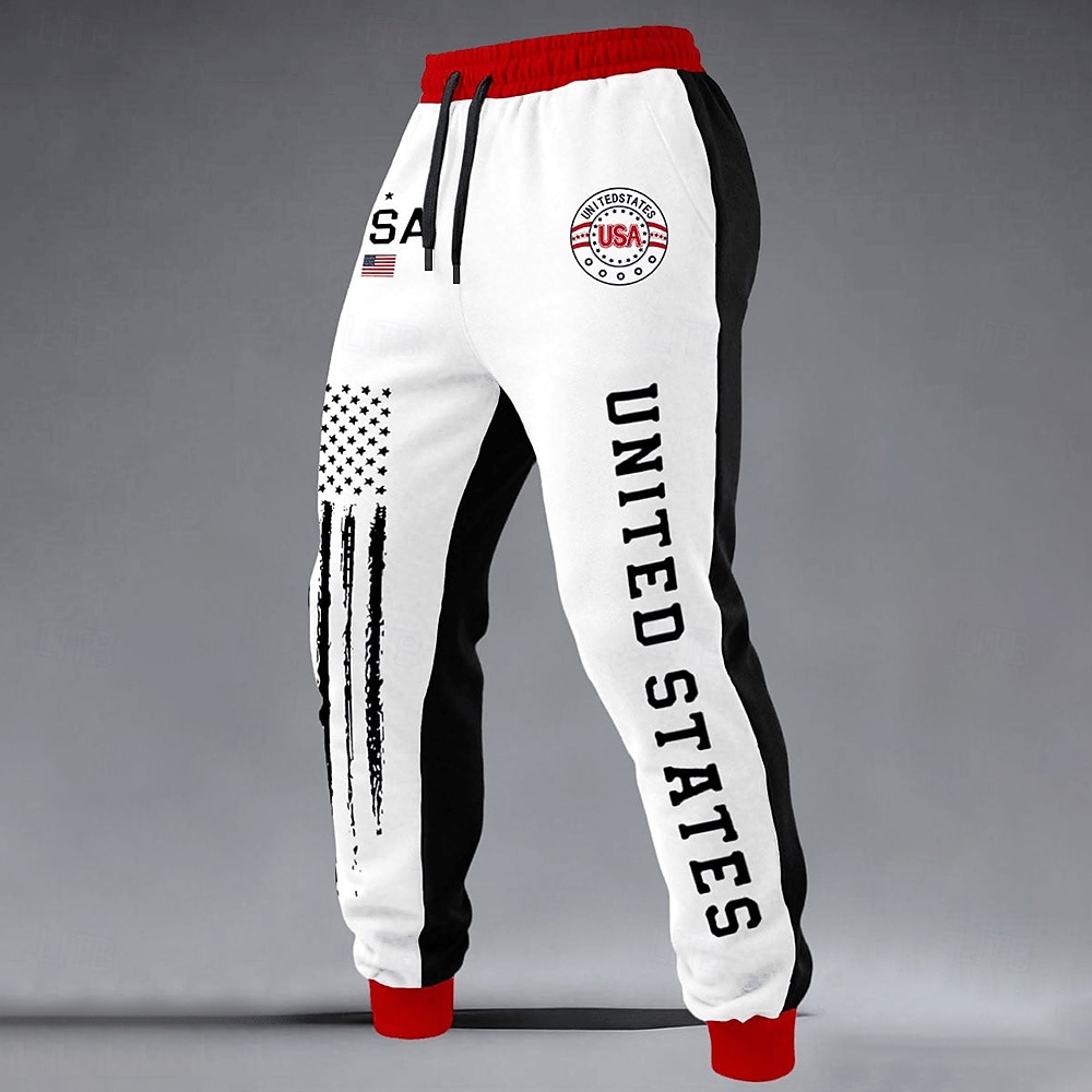 Homme Drapeau américain Patriotique 250e anniversaire des États-Unis Joggings Pantalon Jogger Pantalons Taille Moyenne Taille élastique à cordon Mode Décontractée Fête Pantalon de survêtement de 2026 ? $24.99 –P1