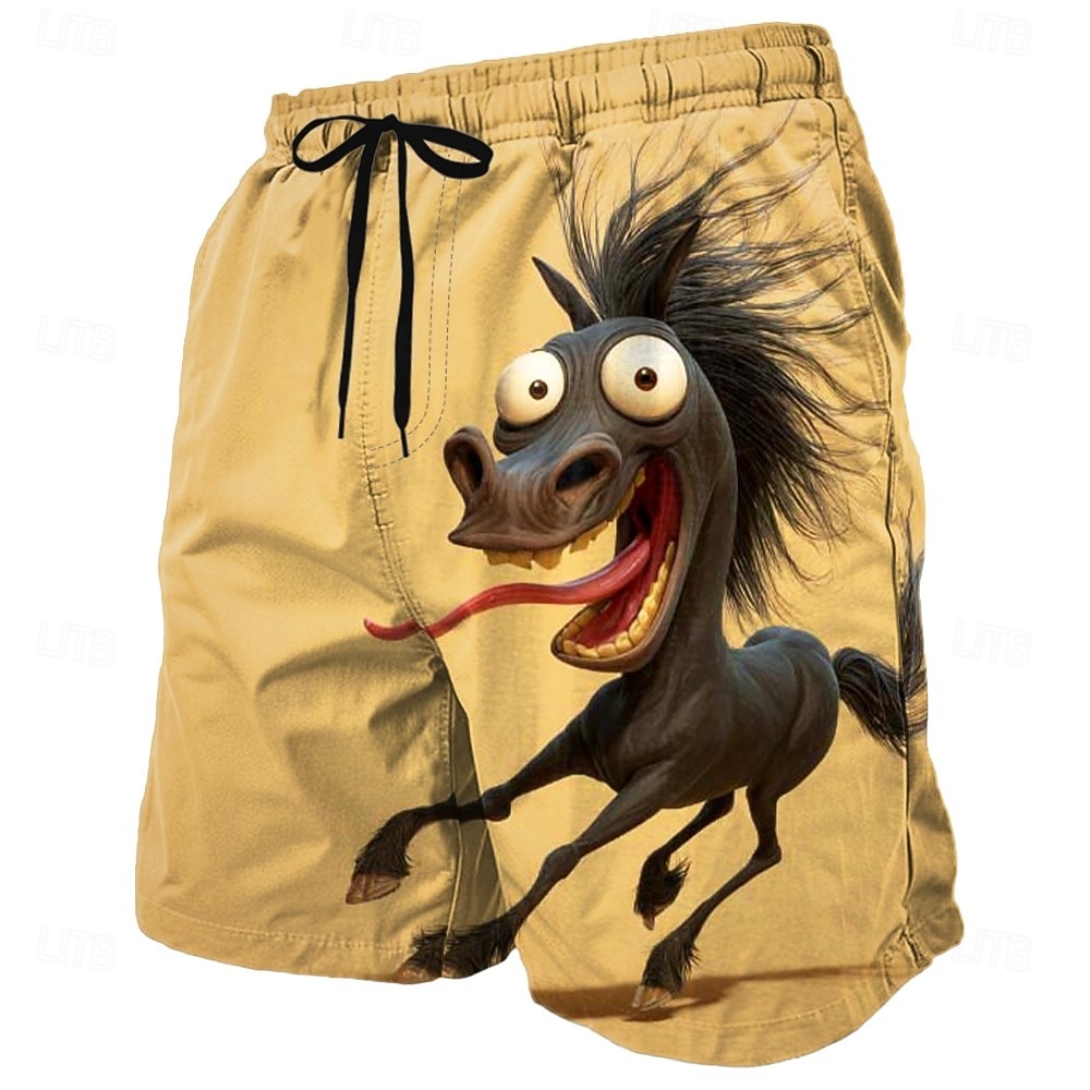 Herren Cartoon Zebra Esel Badehosen Badeshorts Boardshorts Mittlere Taille Lustig Hawaiianisch Strandurlaub Seitentaschen Netzfutter Elastischer Kordelzug in der Taille Designer Bekleidung 2026 - $20.99 –P3