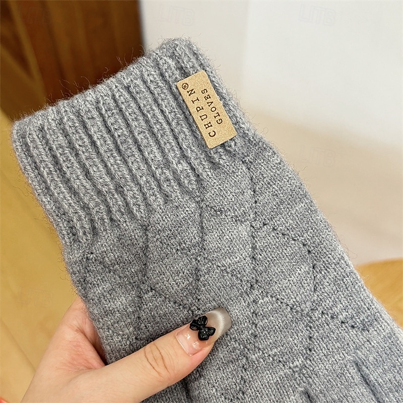 Herre 1 par Vinterhansker Strikkede hansker Fingerløse hansker Sport Mote Sport og friluft Hansker Hold Varm Helfarge Høst Svart Navyblå Lysegrå Mørkegrå 2026 - $12.49 –P7