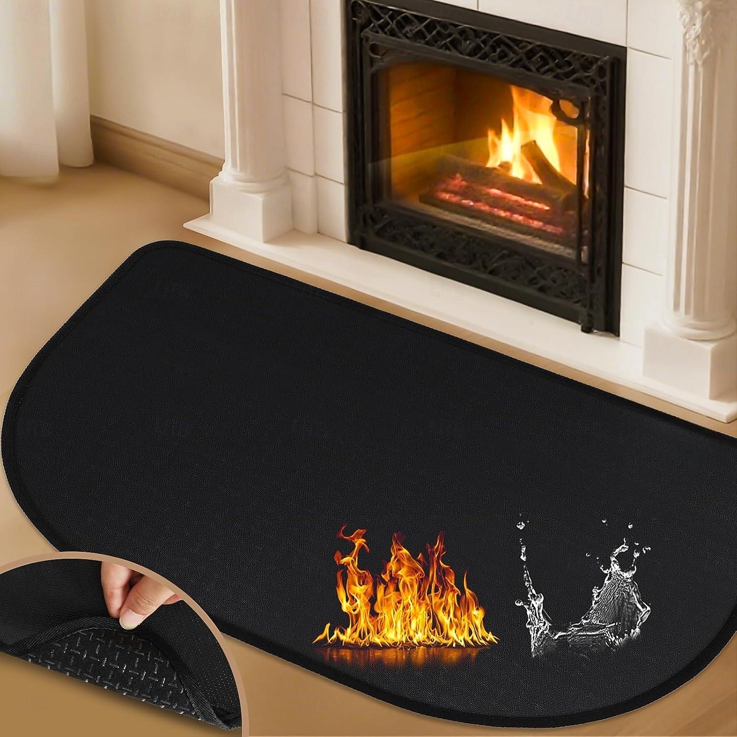 Alfombra para chimenea de 2' x 3'6'' x 0.06'', resistente al fuego, con base de fibra de vidrio y antideslizante, para chimeneas, resistente al fuego, almohadillas para estufas de leña, para 2026 - $28.99 –P1