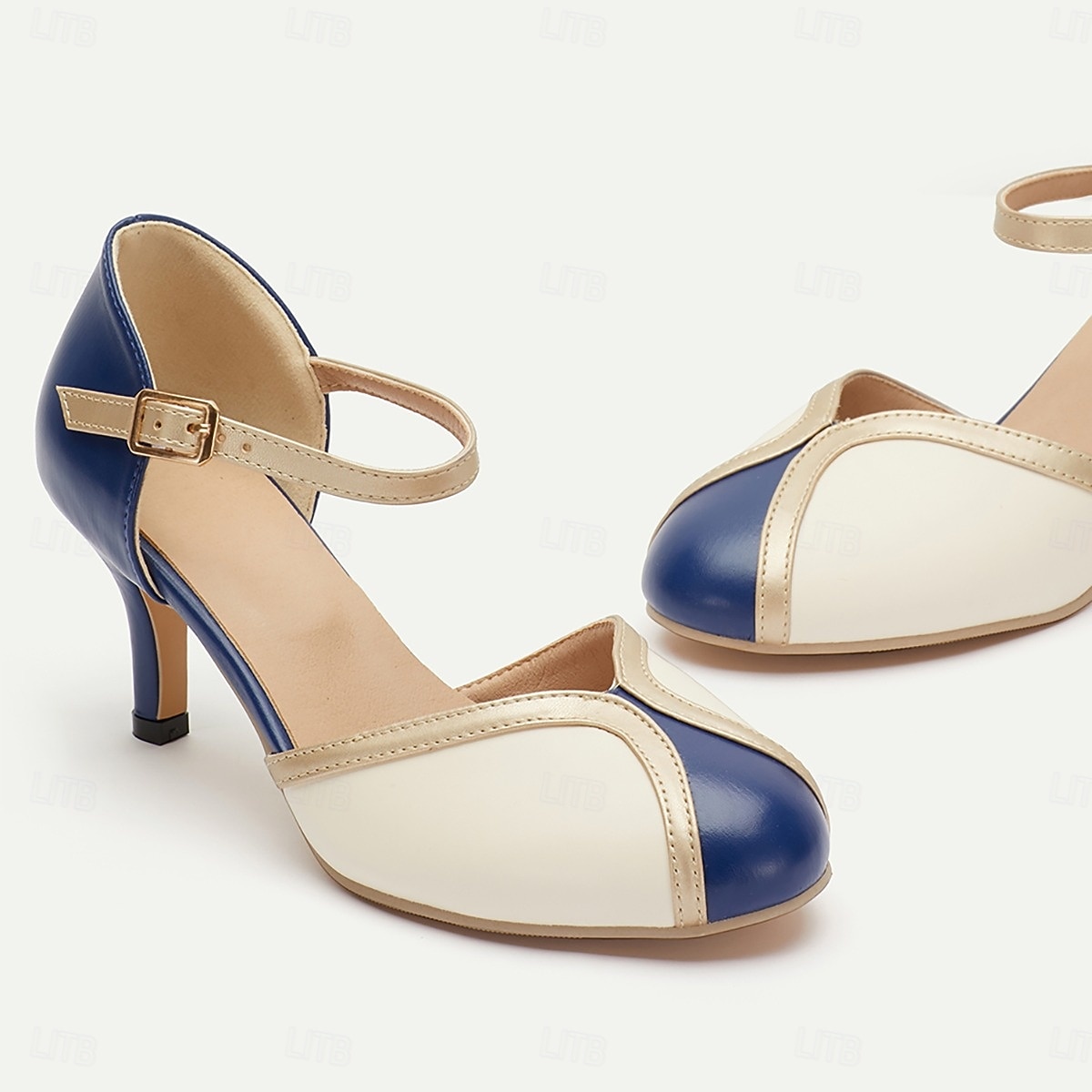 scarpe da donna vintage con tacco alto rosa e bianco con fiocco - eleganti tacchi retrò per matrimoni, feste e occasioni speciali del 2026 a $46.99 –P1