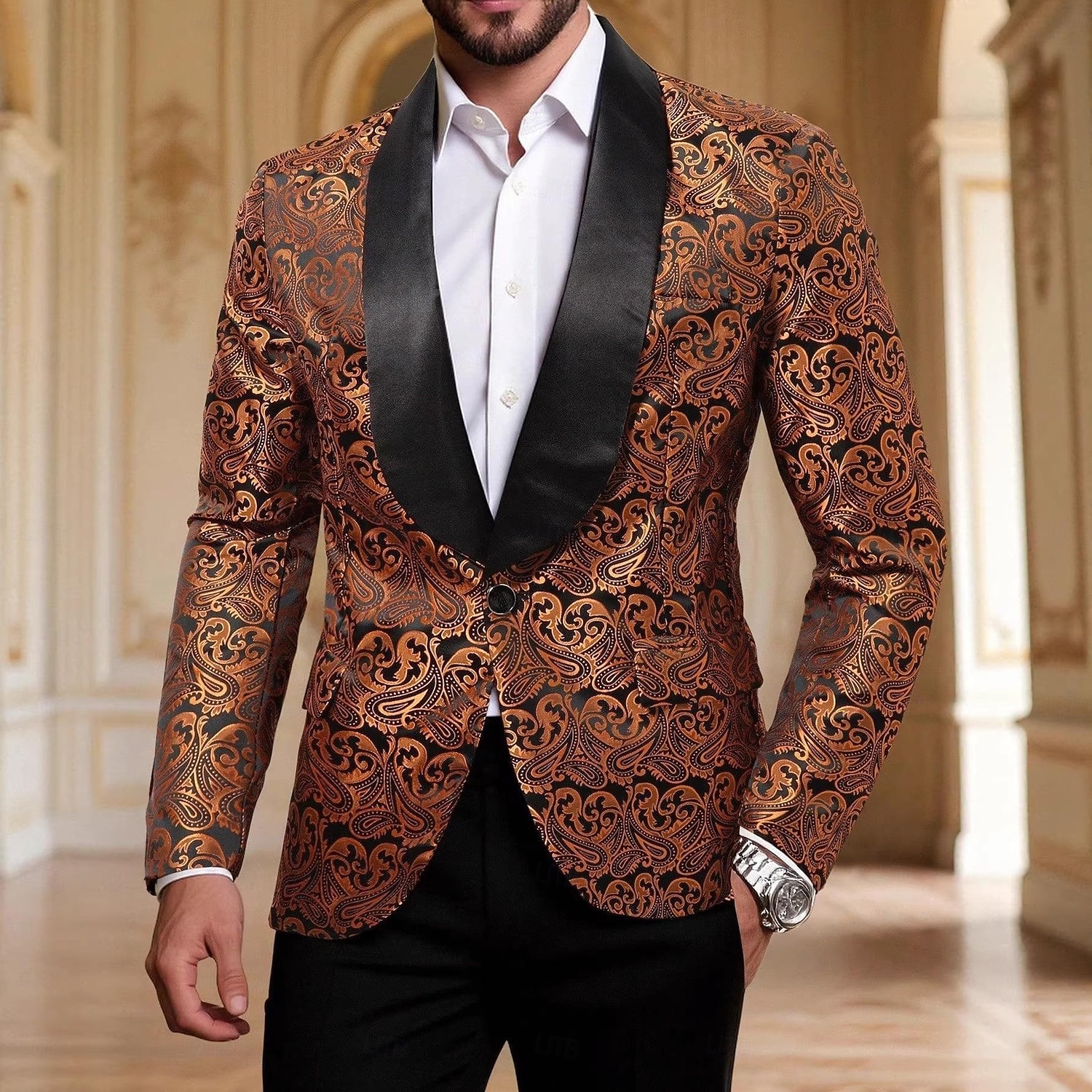 Disco 1980s Tuxedo Suits & Blazers Lapel Collar Blazer Long Sleeves Disco Jacquard Fancy Dress Men's Carnival Costume Halloween Carnival Masquerade Club Pride Parade Pride Month Adults' Tuxedo 2026 - $71.99 –P1