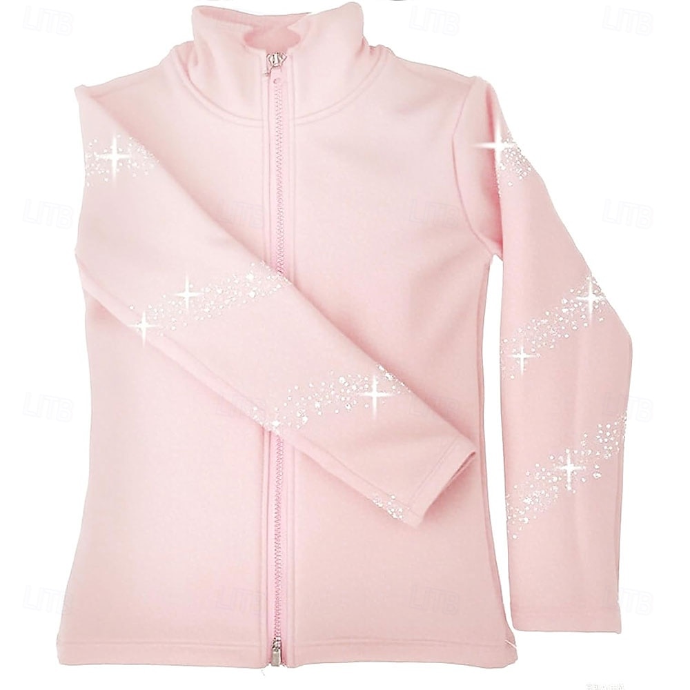 جاكيت تزلج على الجليد من الصوف للنساء والفتيات، أسود اللون، مطاطي، مناسب للتدريب والمنافسات، دافئ، مزين بالكريستال/أحجار الراين، بأكمام طويلة، مناسب للتزلج الفني على الجليد 2026 - $89.99 –P8