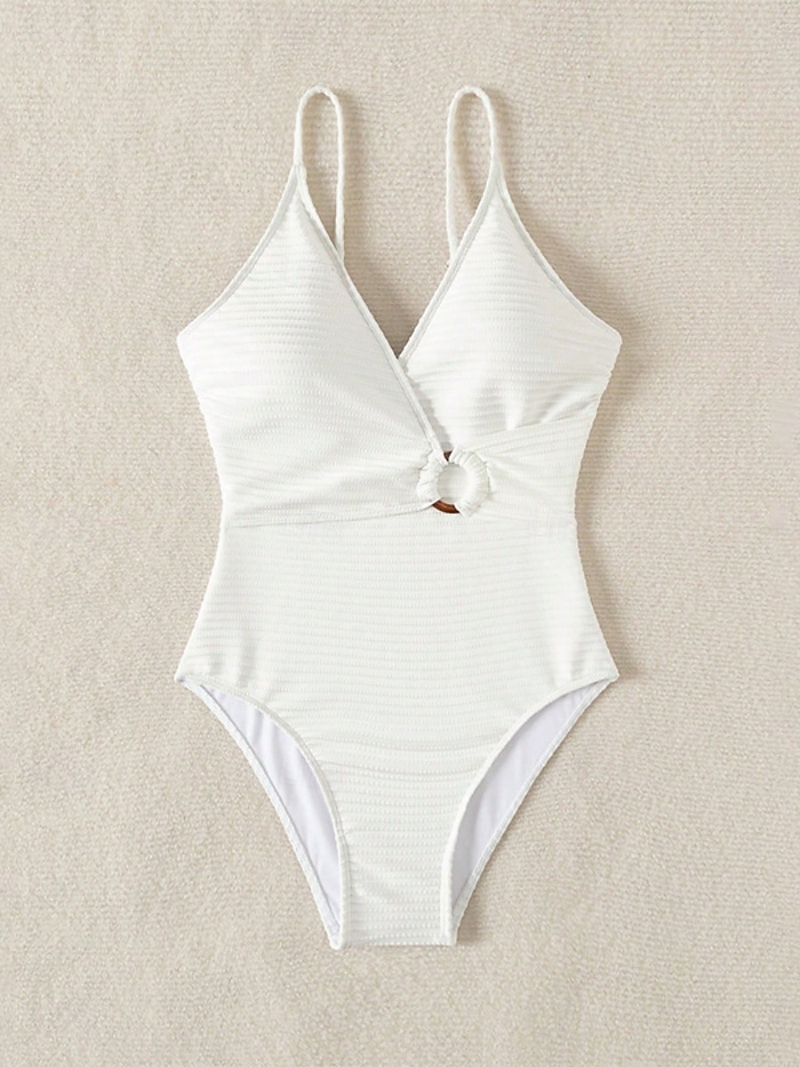 Женский монокини из одной части купального костюма стройнящий сексуальный вырез контроль талии высокий пояс стройный без спины пляжная одежда однотонный V-вырез без рукавов 2026 - $24.99 –P5