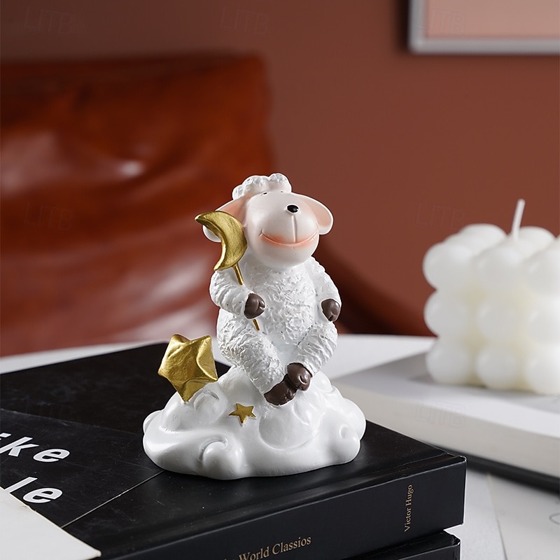 Ramadan Eid White Sheep on Cloud Resin Decor – Cute Eid al-Fitr Tabletop Ornament, Perfect for Ramadan Kareem Gifts, Home Decor, and Party Display 2026 - $14.99 –P6