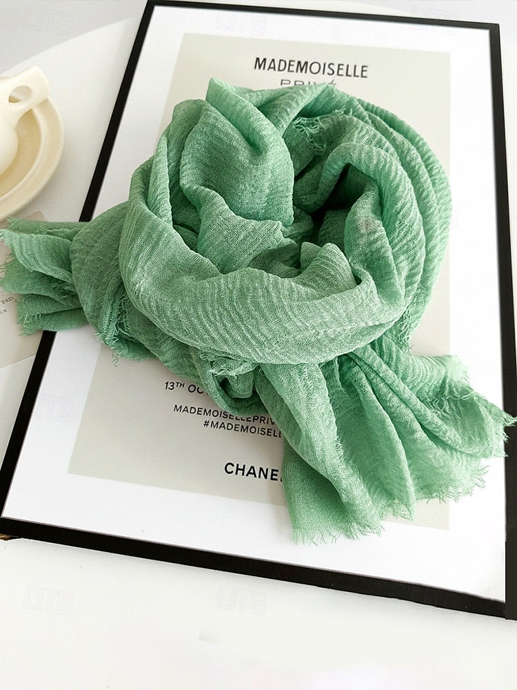 Lett polyesterskjerf for kvinner, flere farger, mykt og tynt, perfekt for St. Patricks dag og hverdagsbruk 2026 - $9.99 –P7