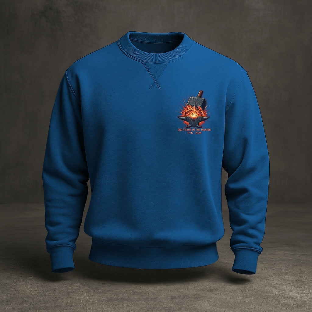 Amerikas 250-årsjubileum Herr Tröja Rund hals Blå Ljusblå Svart Gul Grön Vinter Vår & Höst Designer S M L XL 2XL 3XL 2026 - $31.99 –P5