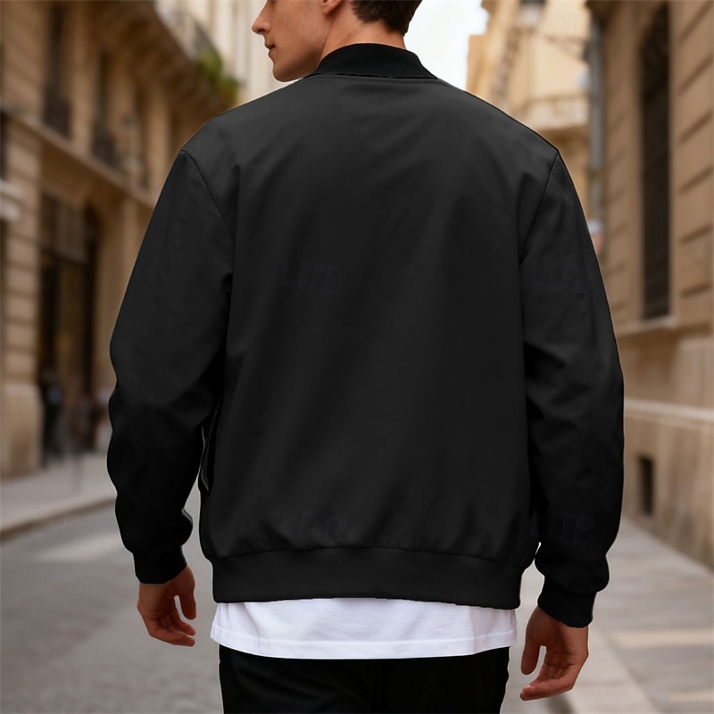 Per uomo Giacca Leggera Giubbotto bomber Giacca Casual Casuale Quotidiano Leggero Tasca Primavera Autunno Semplice Streetwear Elegante Colletto Mao Regolare Blu Nero Giallo Rosso Blu marino Giacca del 2026 a $30.99 –P32