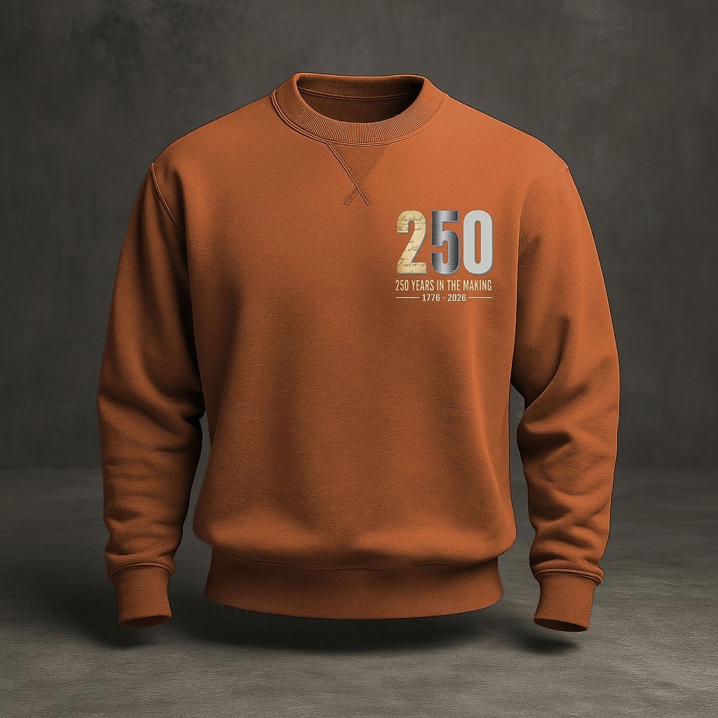 2026年 アメリカ建国250周年 男性用 スウェットシャツ クルーネック