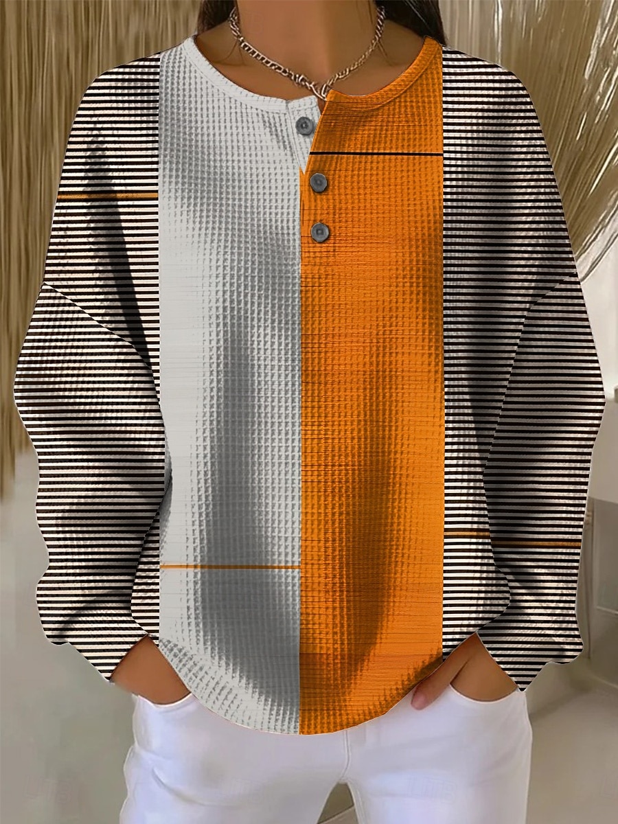 Per donna Felpa Pullover Geometrico Astratto Casual Manica Lunga Girocollo Top Regolari Blu Nero Bianco Giallo Rosa Primavera Autunno del 2026 a $28.99 –P6