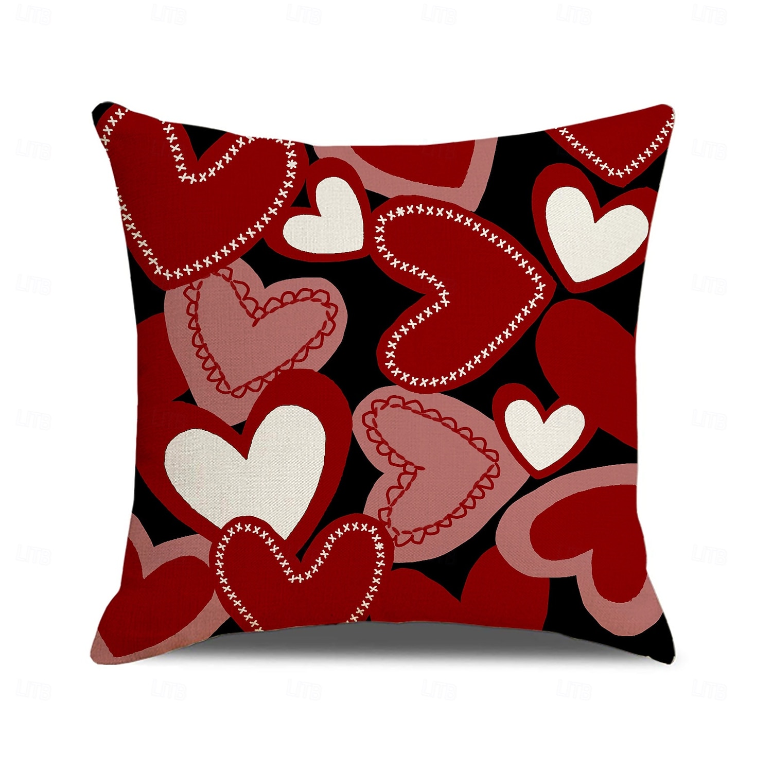 Valentin-napi piros szív alakú párnahuzat, vászon betűmintás párna, romantikus hangulatú dekoráció kanapéra, otthoni díszpárna nappaliba 2026 - $13.99 –P8