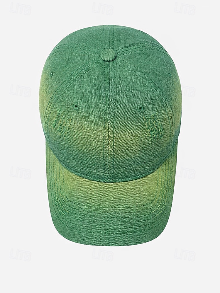 czapka baseballowa z bawełny z gradientem, unisex, ze zniszczonym wzorem, dostępna w wielu kolorach, idealna na dzień św. Patryka i do noszenia na co dzień 2026 - $14.99 –P11