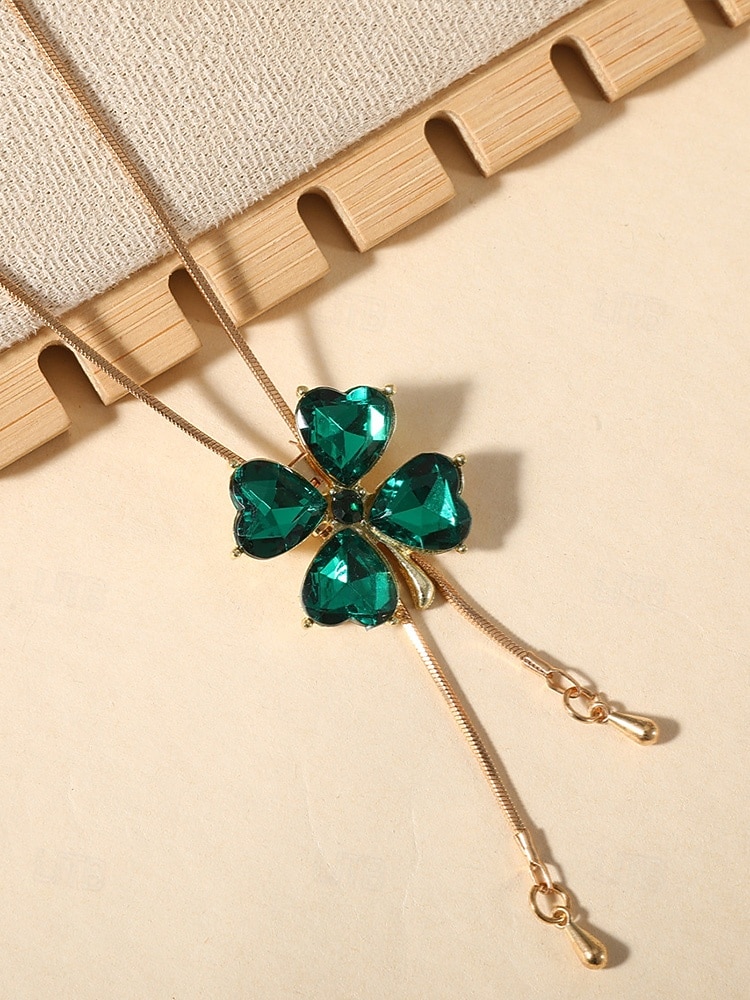 Женский кулон в виде зеленого клевера из сплава, трансформируемое ожерелье или брошь, идеально подходит для Дня Святого Патрика и для повседневной носки. 2026 - $11.99 –P5