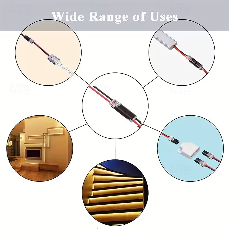 50 יחידות מחברי חוטי LED ניתנים לחיבור, מסופי חוט אוניברסליים דו-כיווניים קומפקטיים 2 פינים, מחברי חוטים מהירים ללא פס AWG 20-24 2026 - $15.99 –P5
