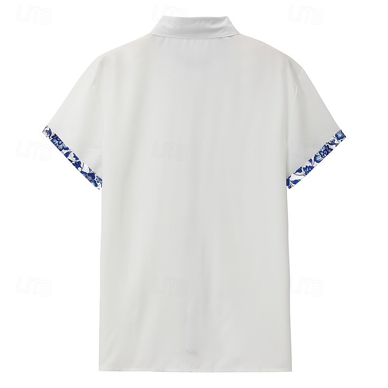 Per uomo Camicia Camicia Estiva Camicia con Bottoni Nero Bianco Blu marino Azzurro Manica Corta Floreale Blocco di colori Collo ripiegato Streetwear Casuale Bottonato Abbigliamento Poliestere Sport del 2026 a $23.99 –P2