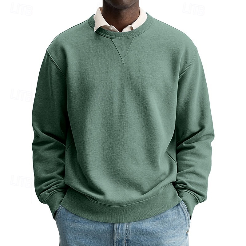 Voor heren Sweatshirt Stoppen Wit Strakke ronde hals Opstaande boord Effen Casual Dagelijks Sport & Outdoor Streetwear Sportkleding Basic Herfst Winter Kleding Hoodies Sweatshirts Lange mouw 2026 - $24.99 –P6