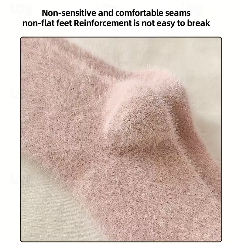 5 perechi de sosete din fleece coralin femei – sosete calde groase până la jumătatea gambei pentru iarnă cu broderie în formă de inimă sosete confortabile pentru acasă alegere de cadou pentru vreme 2026 - $13.99 –P2