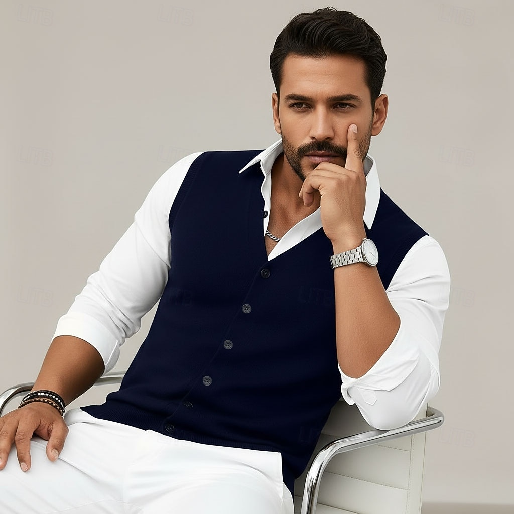 2026年 メンズ プレミアム ピュアウール カシミア カーディガン セーター Vネック クラシックニット ボタン 無地 ソフト 暖かい 通気性  コレクション – $102.99 –P2