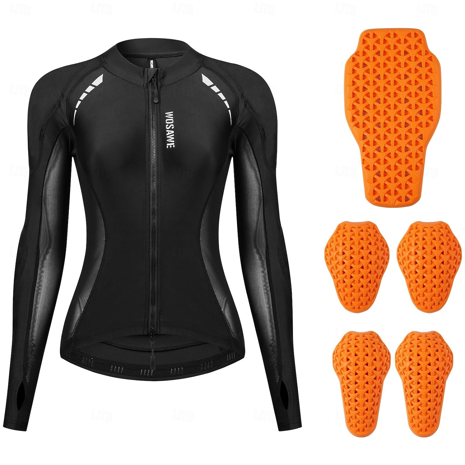 Γυναικεία Μπουφάν ποδηλασίας Φανέλα ποδηλασίας Ντάουνιλ Τζέρσεϋ Μακρυμάνικο Ποδηλασία Βουνού Ποδηλασία Δρόμου Καλοκαίρι Άνοιξη Μαύρο / Πορτοκαλί Υακινθί+Γκρίζο Συμπαγές Χρώμα Ποδήλατο 2026 - $77.99 –P2