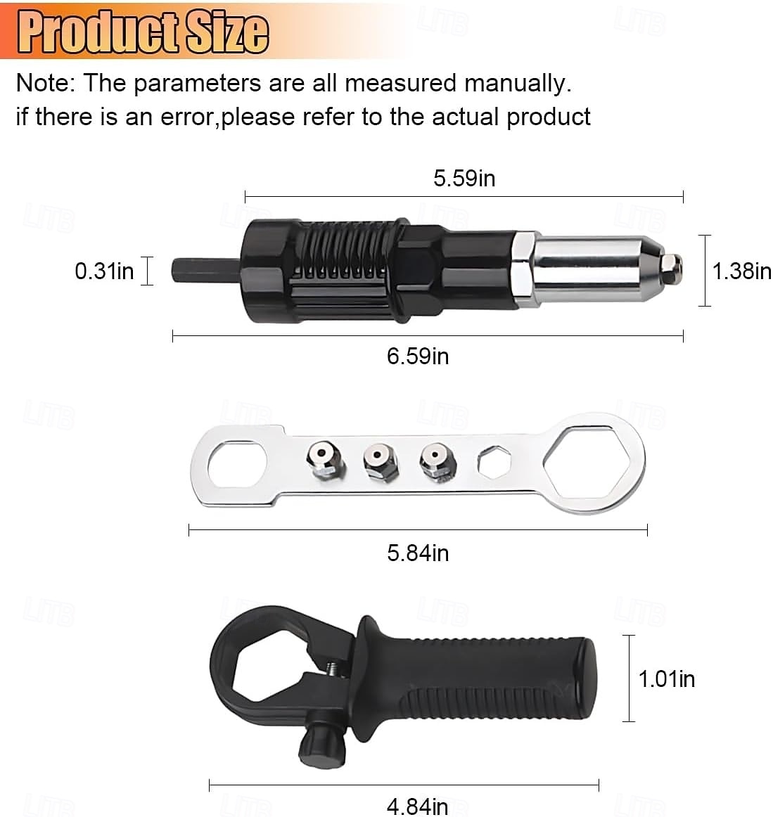 Adaptador de pistola remachadora eléctrica de grado profesional, accesorio de remaches para taladro eléctrico inalámbrico con 4 cabezales de remache de 2,4 mm, 3,2 mm y 4,0 mm, herramienta de 2026 - $27.99 –P11