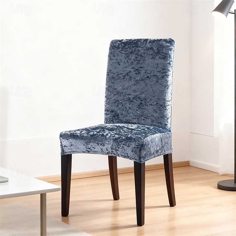 Capa para cadeira de jantar em veludo de lã Silver Fox, capa para cadeira em tecido de lã polar, capas elásticas para cadeiras, capas para assento para casa. de 2026 por $15.49 –P4