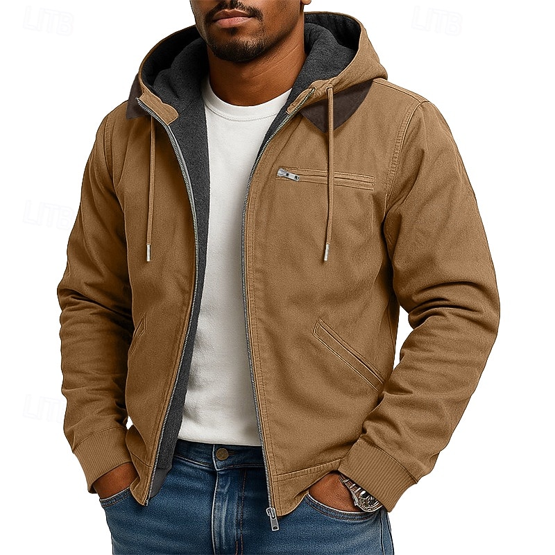 Per uomo Felpa con cappuccio Felpa con cappuccio a zip intera Felpa con cappuccio in pile Felpa con cappuccio foderata in pile Blu Marrone Verde Grigio Con Cappuccio Semplice Patchwork Blocco di del 2026 a $41.99 –P5