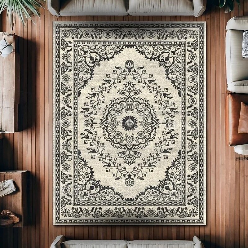 Vintage persisk matta, fläckbeständig och lätt att rengöra, etnisk soffpläd, halkfri sängmatta i sovrummet, slitstark och elegant golvdekor i vardagsrummet 2026 - $3.99 –P17