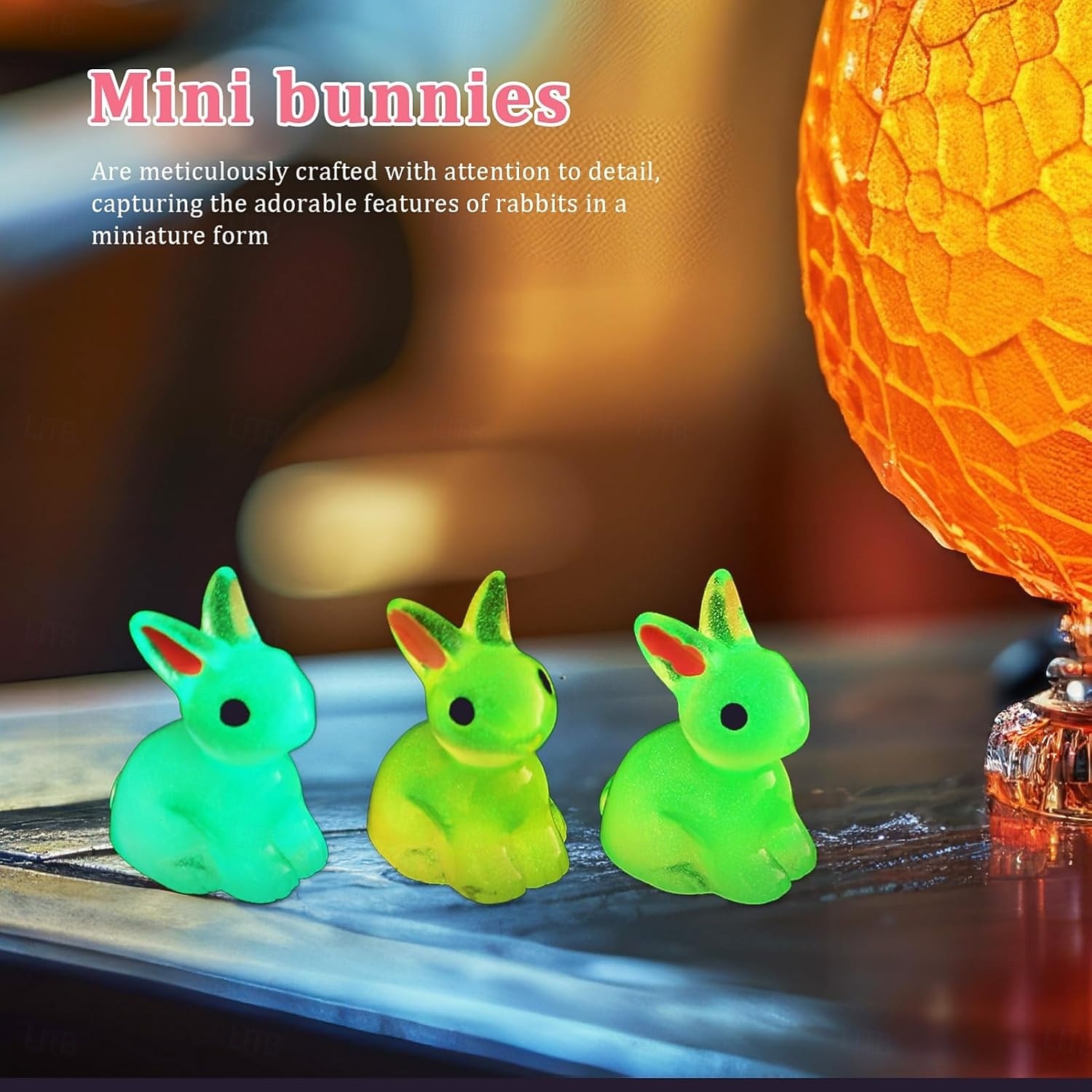 100 pezzi mini coniglietti pasquali in resina figure di conigli luminosi animali in miniatura ornamento per micro decorazioni da giardino delle fate riempitivi per uova di Pasqua bomboniere forniture del 2026 a $21.99 –P5
