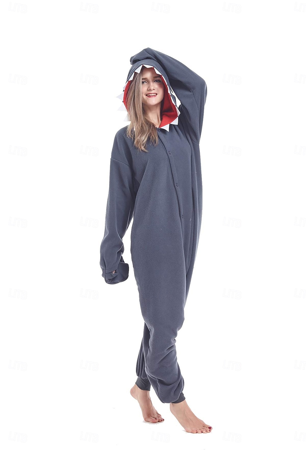 Pijamale Kigurumi Costum de grup Costumul Onesie Animal Rechin Cald Confortabil Capișon Lână  Adulți Bărbați Pentru femei Unisex Halloween Carnaval Petrecere Performanță homewear Îmbrăcați-vă 2026 - $41.99 –P8