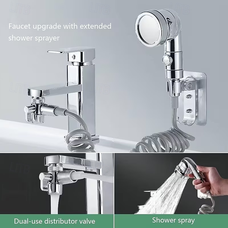 Handheld Shower Head with Adjustable Spray - 304 Stainless Steel Bathroom Faucet Extension, Detachable Hose for Bathtub & Sink, Ergonomic Design for Comfortable Bathing, Durable & Easy to Clean 2026 - $16.99 –P7