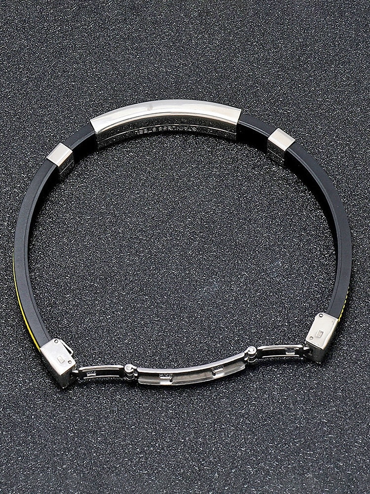 férfi rozsdamentes acél és szilikon karkötő, több színben kapható – stílusos és tartós, hétköznapi és hétköznapi viseletre egyaránt alkalmas 2026 - $5.99 –P7