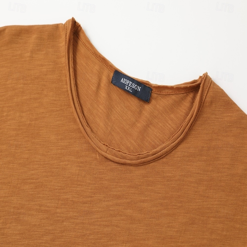 Herren T-Shirt T-Shirt aus 100 % Baumwolle Kurze Ärmel Rundhalsausschnitt Sommer Frühling & Herbst Einfach Texture Mode Designer Basic Klassicher Stil Lässig Urlaub Straße Blau Schwarz Weiß Top 2026 - AU $24.39 –P7