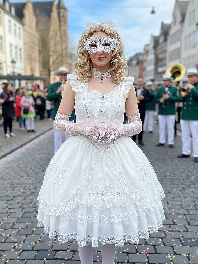 2026年 ウィメンズ マルディグラ レース グローブ、ブラックとホワイトあり、エlegantなデザイン カーニバル、仮面舞踏会、結婚式に最適  コレクション – $11.99 –P4