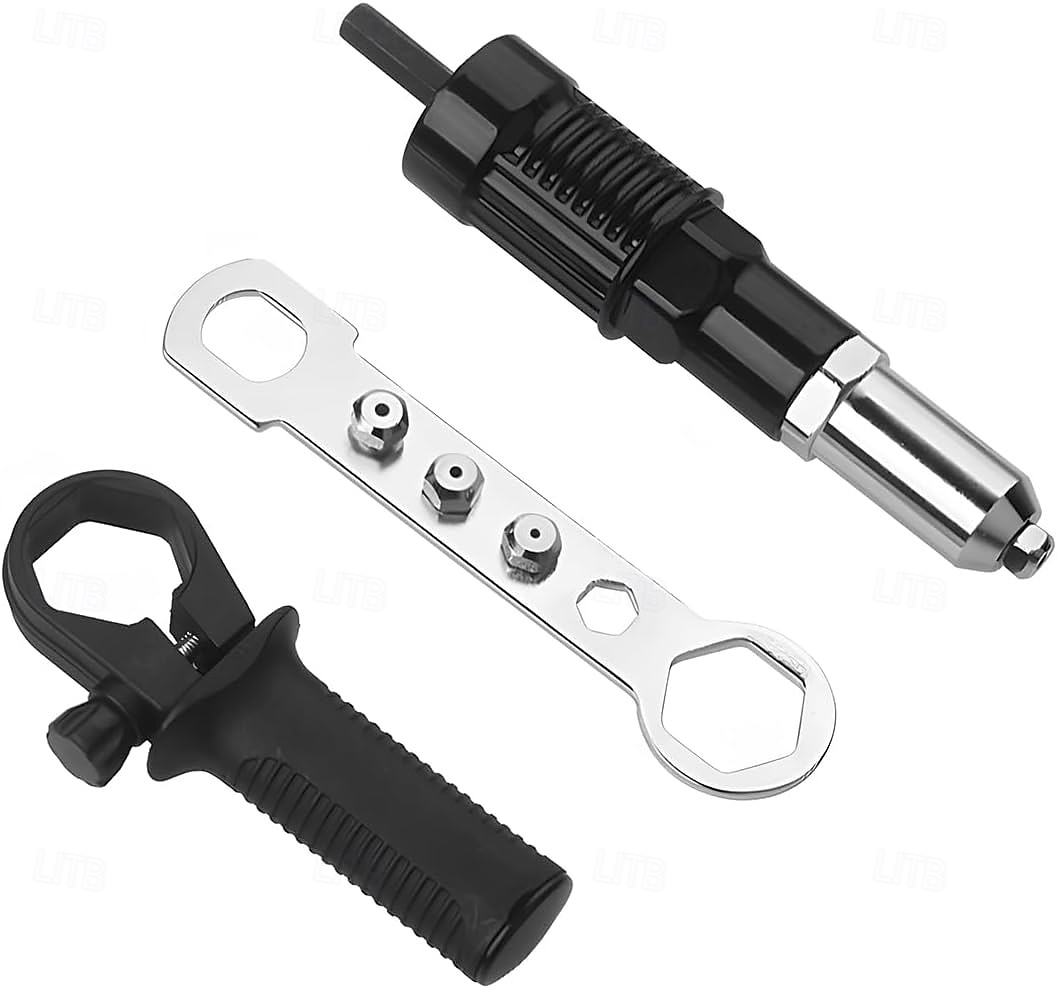 Adaptador de pistola remachadora eléctrica de grado profesional, accesorio de remaches para taladro eléctrico inalámbrico con 4 cabezales de remache de 2,4 mm, 3,2 mm y 4,0 mm, herramienta de 2026 - $27.99 –P10