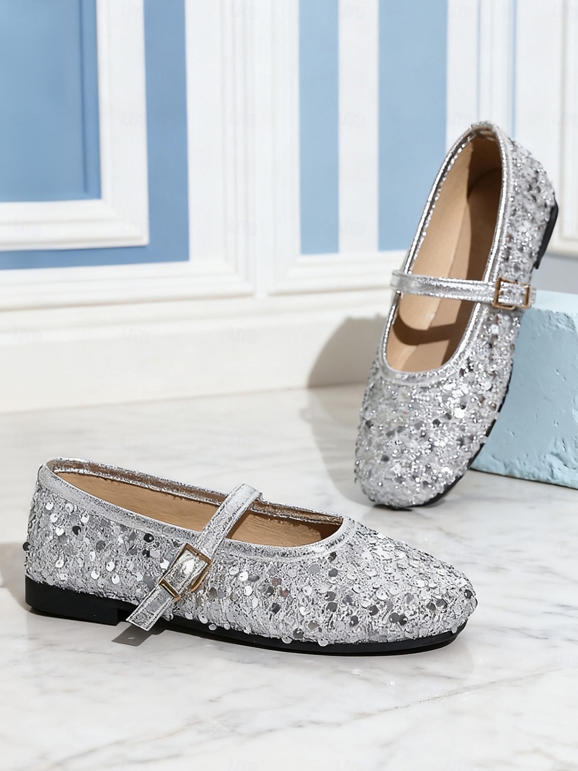Women's Sparkly Mary Jane Flats - Sequin Glitter Ballet Shoes with Adjustable Strap, Comfortable Everyday Style for Casual Outfits- Walking &Daily Wear 2026 - $24.99 –P5