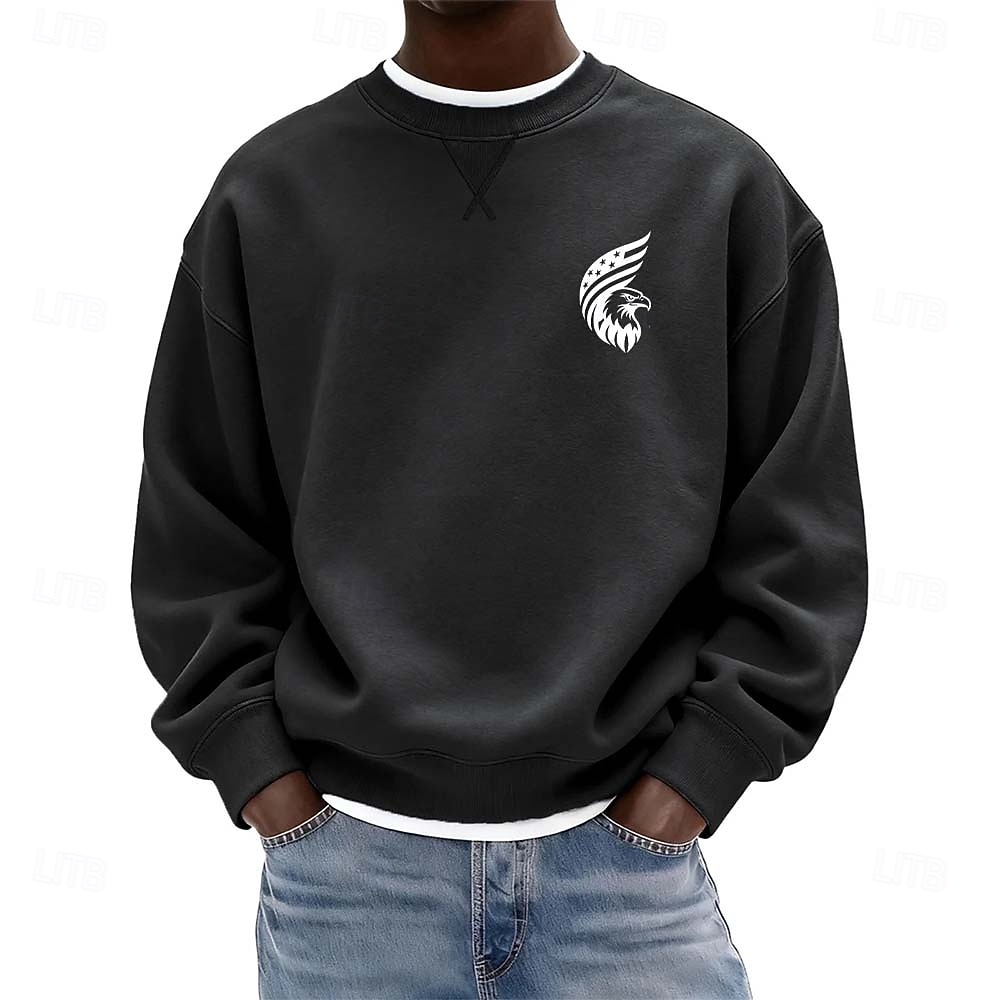 4 июля 2026 года 250-й День памяти Мужская дизайнерская 3D печать Crew Neck Длинный рукав толстовка Ежедневная 2026 - $27.99 –P4