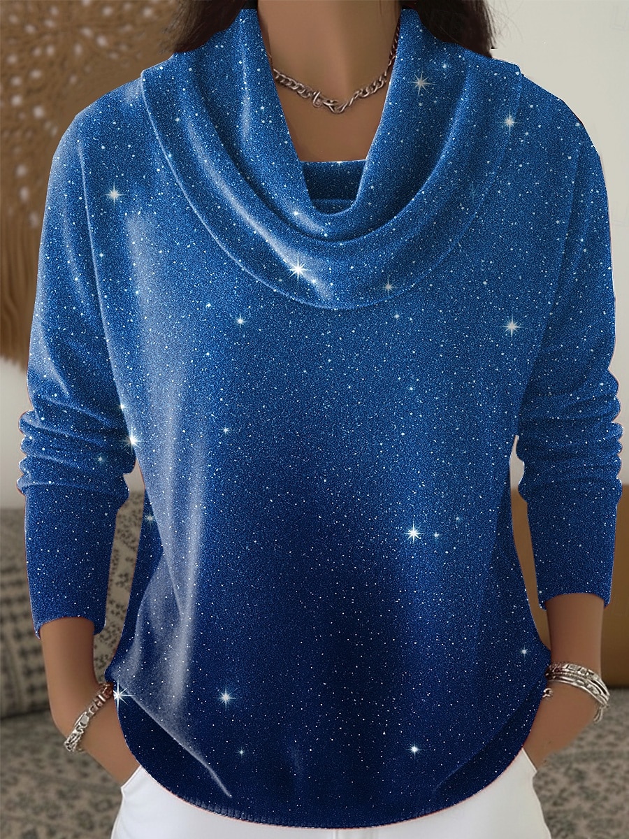 Νέος Χρόνος Γυναικεία Βελούδο Ombre Στυλάτο Μοντέρνα Καθημερινό Μακρυμάνικο Με σούρα στο λαιμό Κανονικά μπλουζάκια Θαλασσί Ρουμπίνι Βυσσινί Χρυσό Πράσινο του τριφυλλιού Φθινόπωρο 2026 - $32.99 –P1