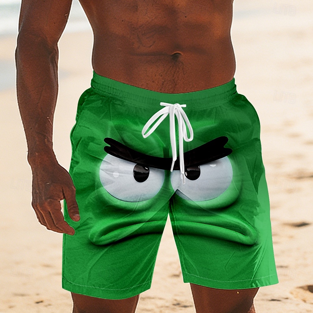 Hombre de impresión en 3D Dibujo 3D Cara humana Boxers de Natación Pantalones de Natación Pantalones de Surf Media cintura Gracioso Hawaiano vacaciones en la playa Bolsillos laterales Forro de malla 2026 - $20.99 –P3