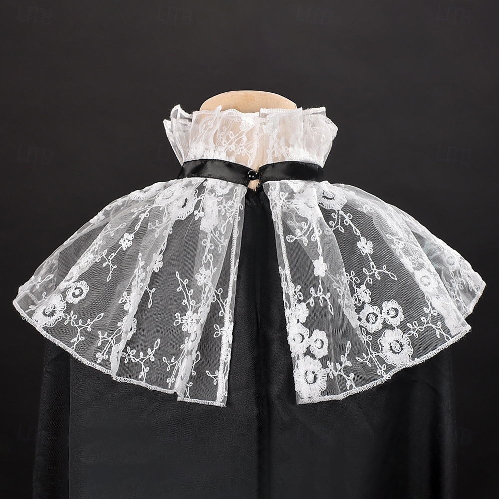 Vampire White Ruffle Rococo Victorian Renaissance Elizabethan Ruffle Collar Vampire Nobleman ...