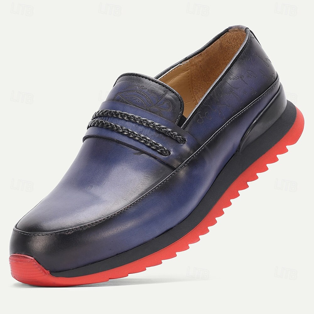 Мужские темно-синие кожаные оксфорды – классические туфли на шнуровке с прочной подошвой, идеально подходящие для свадеб, деловых встреч и торжественных мероприятий. 2026 - $109.99 –P4