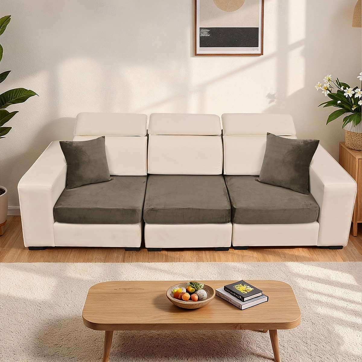 1/2/3 housses de coussin de canapé en velours argenté élastique uni, style européen, douces et résistantes, idéales pour la décoration et la protection de votre intérieur. de 2026 ? $10.49 –P6